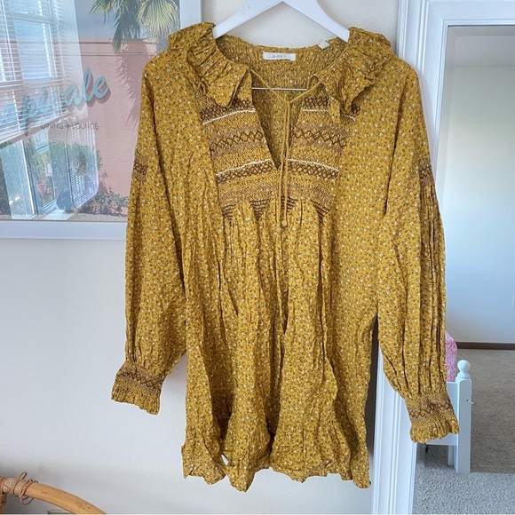 Doen Cordelia Mini Dress in Sunsoaked Foothills Floral Print Small - Picture 4 of 8